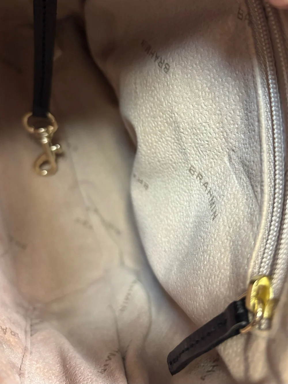 Brahmin Luxe Faith Crystal Buckle Bucket Bag Black Leather Crossbody
